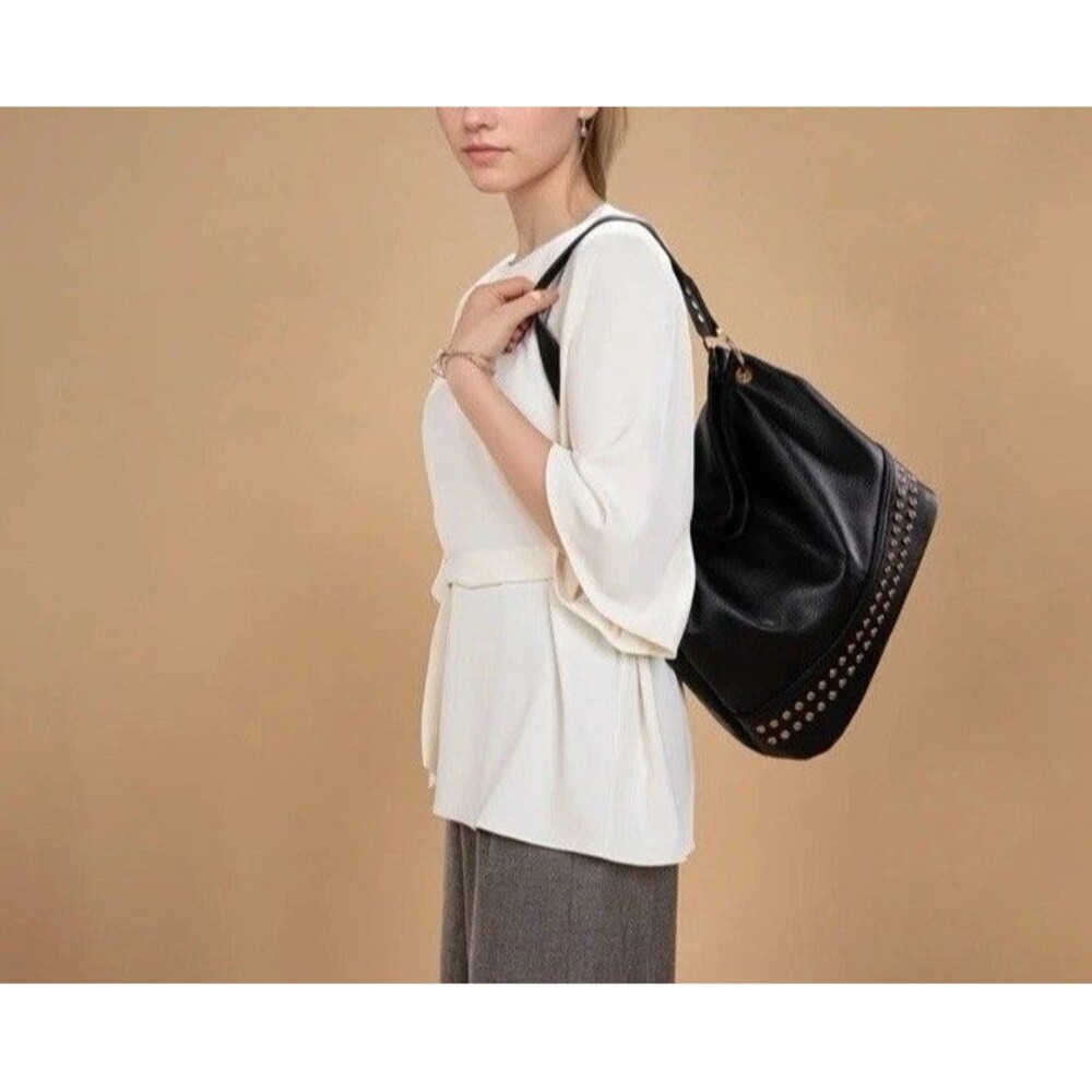 Montana West Select Hobo Shoulder Bag Black‎ Handle Zipper